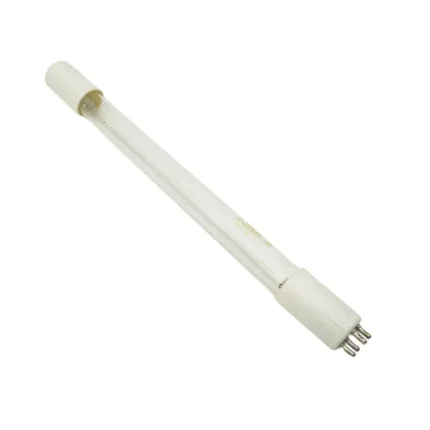 PRT-UV6W 6W: T5 UV replacement lamp with white end caps and four pins at one end