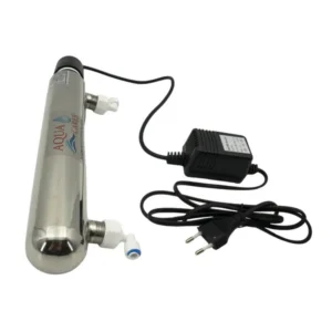 Grey INV-TS-31-GRO RO water purifier with water tubing and connection fittings