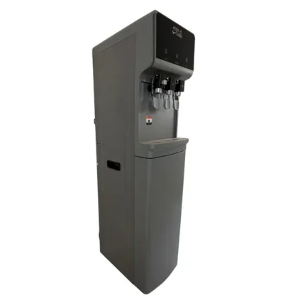 Grey INV-LS-31-GRO standing RO water purifier viewed from the left