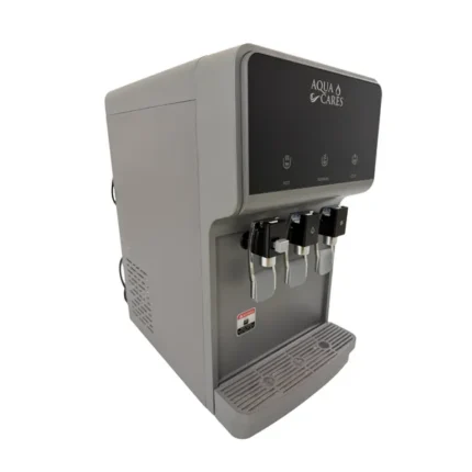 Angled view of the grey INV-TS-31-GRO countertop RO water purifier