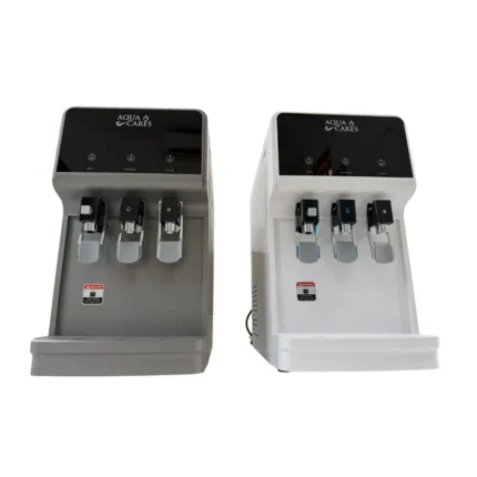 Grey and white INV-TS-31-UF countertop UF water purifiers side by side