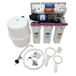 Complete RO-90G reverse osmosis system kit with tank, faucet, tubing and installation fittings
