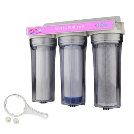 INV-UF-03CD three-stage clear-housing pre-filter with filter-housing wrench and connectors