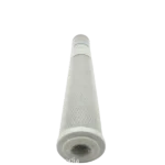 FLT-CTO-20 20-inch CTO carbon-block cartridge, end-cap detail, with mesh covering and white end caps