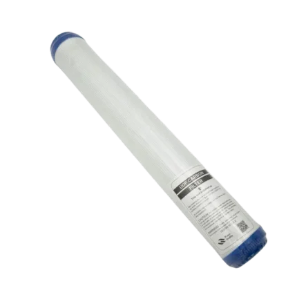 FLT-UDF-20 wrapped 20-inch UDF carbon filter cartridge, angled view